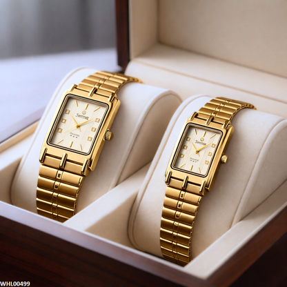 WHL-IWA- Rectangle Bezel Dial Couple Watch
