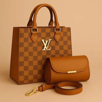 Women's PU Leather Textured Hand Bag Set