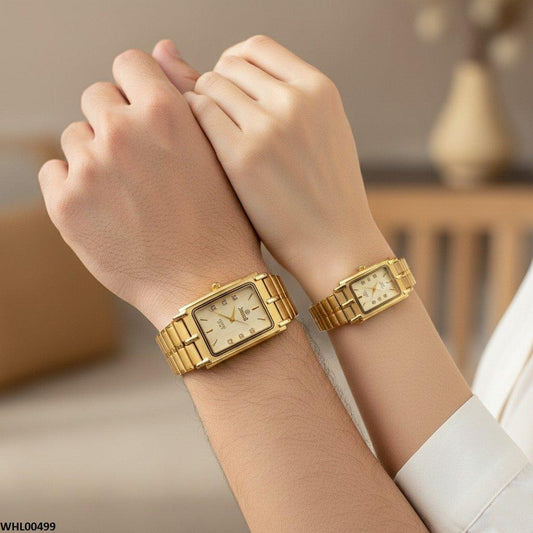 WHL-IWA- Rectangle Bezel Dial Couple Watch