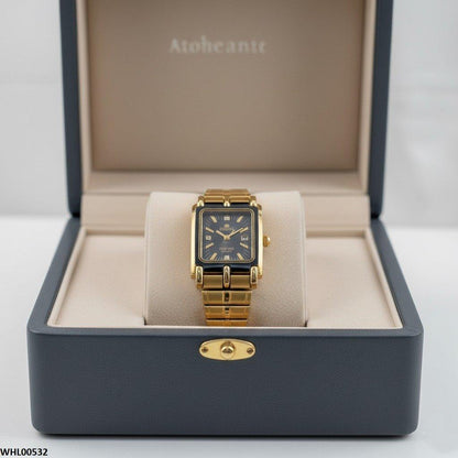 WHL-Rectangle Black Bezel Women's Watch -