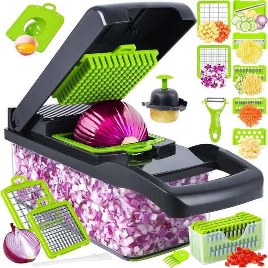 16-in-1 Mandoline Slicer & Vegetable Chopper | Multifunctional Food Cutter & Grater Fast slicing, chopping, shredding