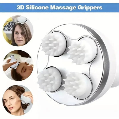 Electric Scalp Massager with 4 Clusters | Rechargeable & Full-Body Relaxation Relieves stress, fatigue, hair loss