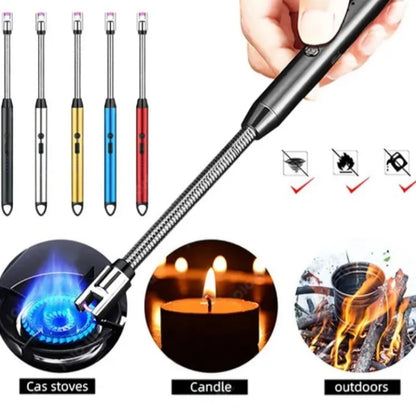 USB Rechargeable Flameless Arc Lighter | Flexible & Windproof Electric Wand Lighter Smart Arc Lighter