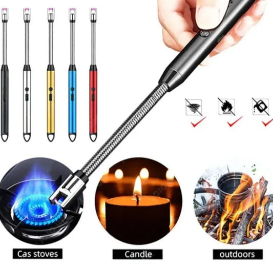 USB Rechargeable Flameless Arc Lighter | Flexible & Windproof Electric Wand Lighter Smart Arc Lighter