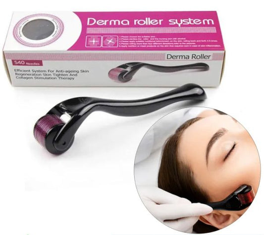 Derma Roller 0.5mm for Hair & Skin Therapy | 540 Titanium Micro-Needles Derma Roller