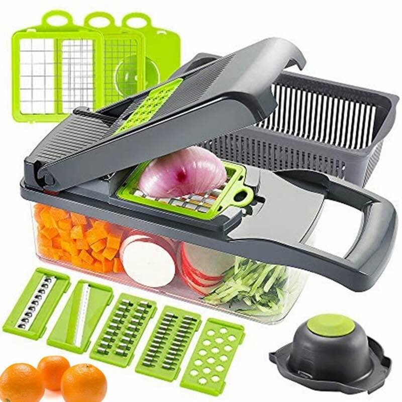 16-in-1 Mandoline Slicer & Vegetable Chopper | Multifunctional Food Cutter & Grater Fast slicing, chopping, shredding