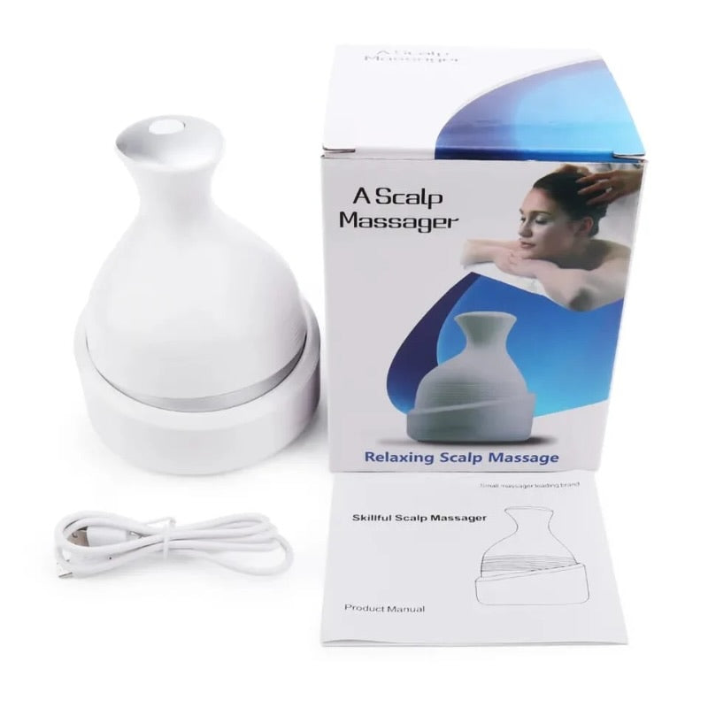 Electric Scalp Massager with 4 Clusters | Rechargeable & Full-Body Relaxation Relieves stress, fatigue, hair loss