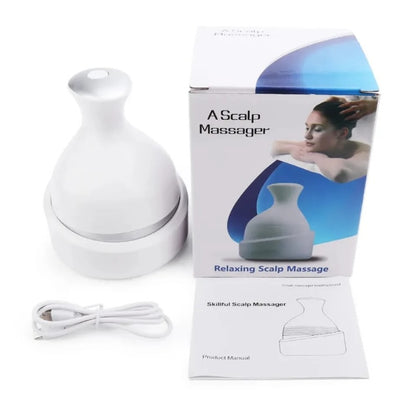 Electric Scalp Massager with 4 Clusters | Rechargeable & Full-Body Relaxation Relieves stress, fatigue, hair loss
