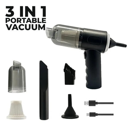 3-in-1 Portable Vacuum Cleaner, Duster & Air Blower | Wireless Handheld Cleaning for Car & Home Vacuum Cleaner