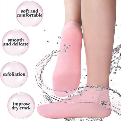 Silicone Jelly Socks | Ultra-Moisturizing Gel Foot Care & Spa Therapy | Without Box Hydrating Gel Socks for Soft & Smooth Feet