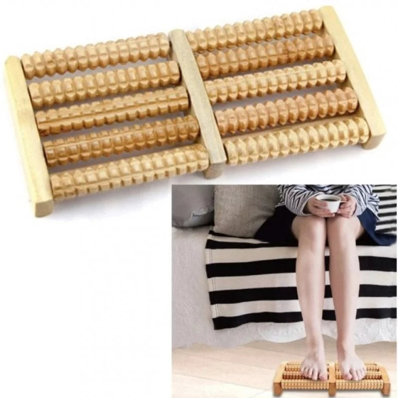 Wooden Foot Roller Massager | Manual Reflexology Therapy Tool for Pain Relief, Stress Relaxation & Foot Care Wooden Foot Roller Massager