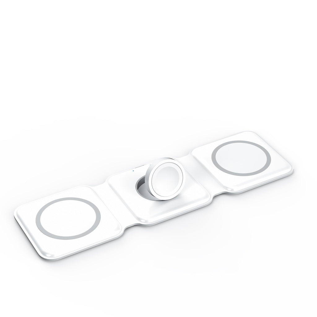 3-in-1 Foldable Magnetic Wireless Charger 15W Charging Station for iPhone Apple Watch and AirPods Foldable 3-in-1 wireless charger