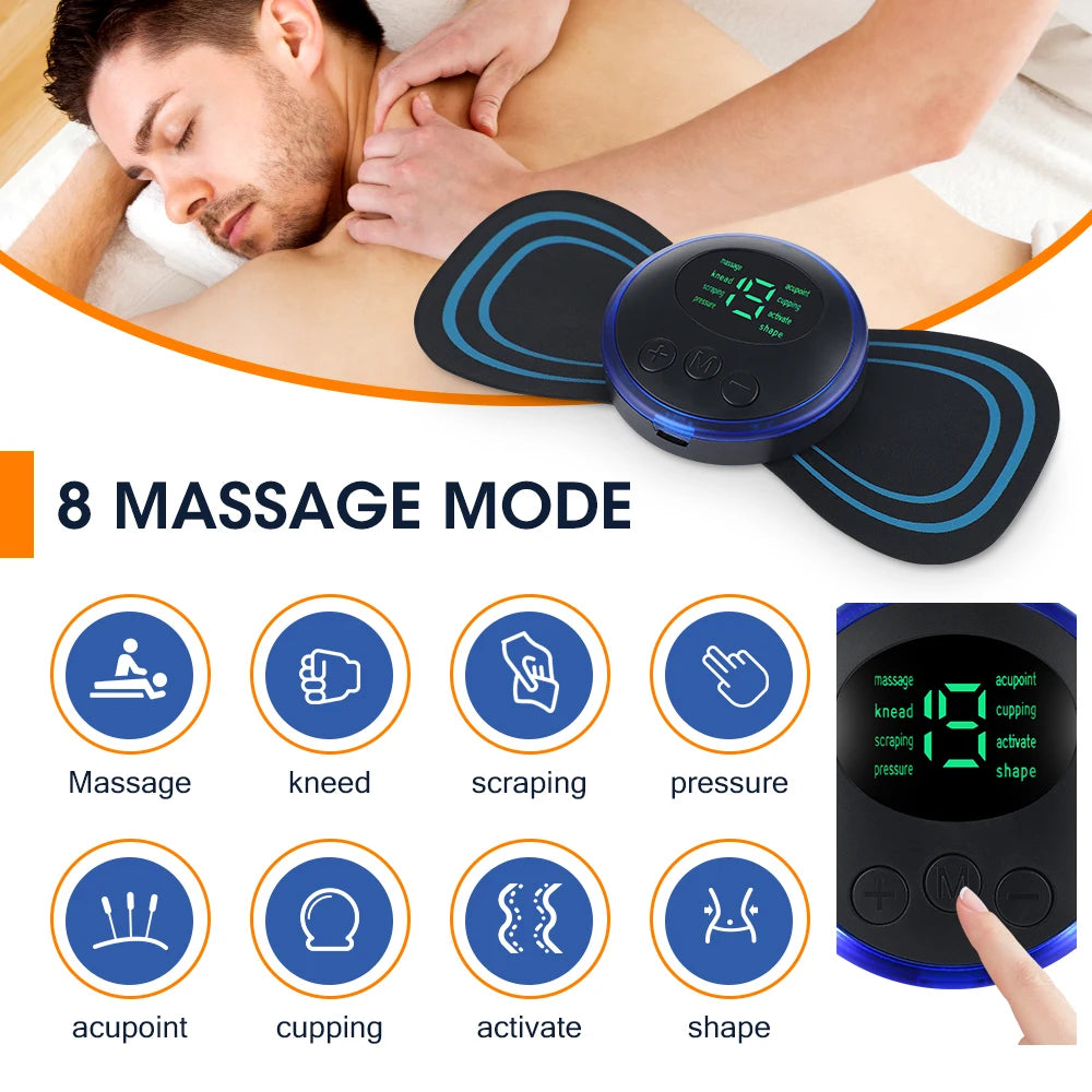 EMS Butterfly Portable Neck Massager | Mini Full-Body Muscle Relaxer Smart Neck Massager