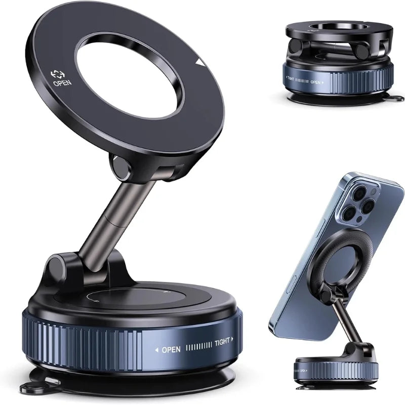 Foldable Magnetic Car Phone Holder | 360° Rotating Suction Mount, Universal Universal foldable phone holder
