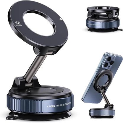 Foldable Magnetic Car Phone Holder | 360° Rotating Suction Mount, Universal Universal foldable phone holder