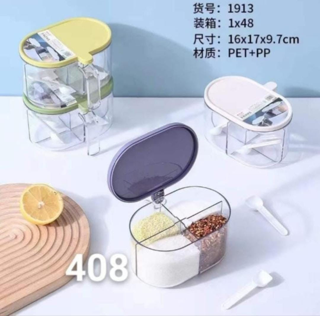 4 Compartments Spice Box | Masala Storage Box | Plastic Kitchen Organizer | Leak-Proof & Reusable 4 Compartments Spice Box for Kitchen