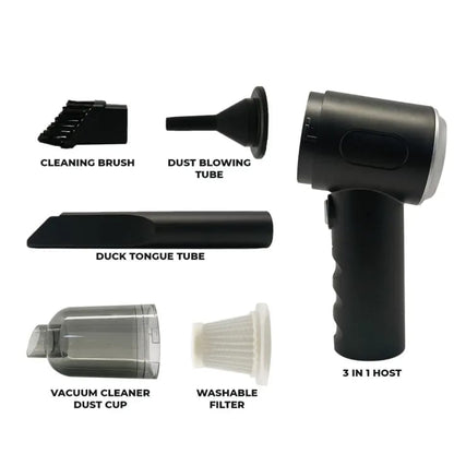 3-in-1 Portable Vacuum Cleaner, Duster & Air Blower | Wireless Handheld Cleaning for Car & Home Vacuum Cleaner