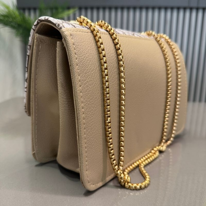 Beige | Dior Oblique Canvas & Leather Flap Clutch | Luxury Designer Handbag for Women Elegant Dior designer flap clutch
