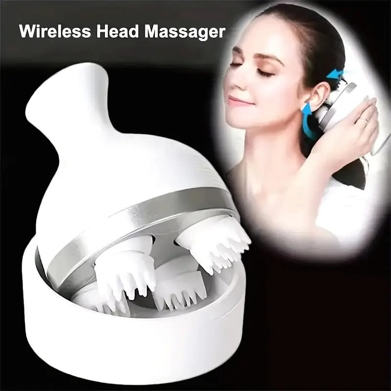 Electric Scalp Massager with 4 Clusters | Rechargeable & Full-Body Relaxation Relieves stress, fatigue, hair loss