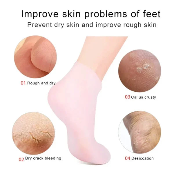 Silicone Jelly Socks | Ultra-Moisturizing Gel Foot Care & Spa Therapy | Without Box Hydrating Gel Socks for Soft & Smooth Feet