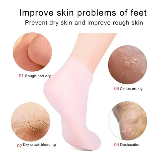 Silicone Jelly Socks | Ultra-Moisturizing Gel Foot Care & Spa Therapy | Without Box Hydrating Gel Socks for Soft & Smooth Feet