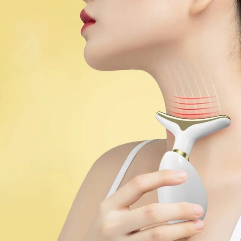 3-in-1 Rechargeable Face & Neck Massager | Red Light Therapy & Microcurrent Anti-Wrinkle Device Lift, tone, rejuvenate skin