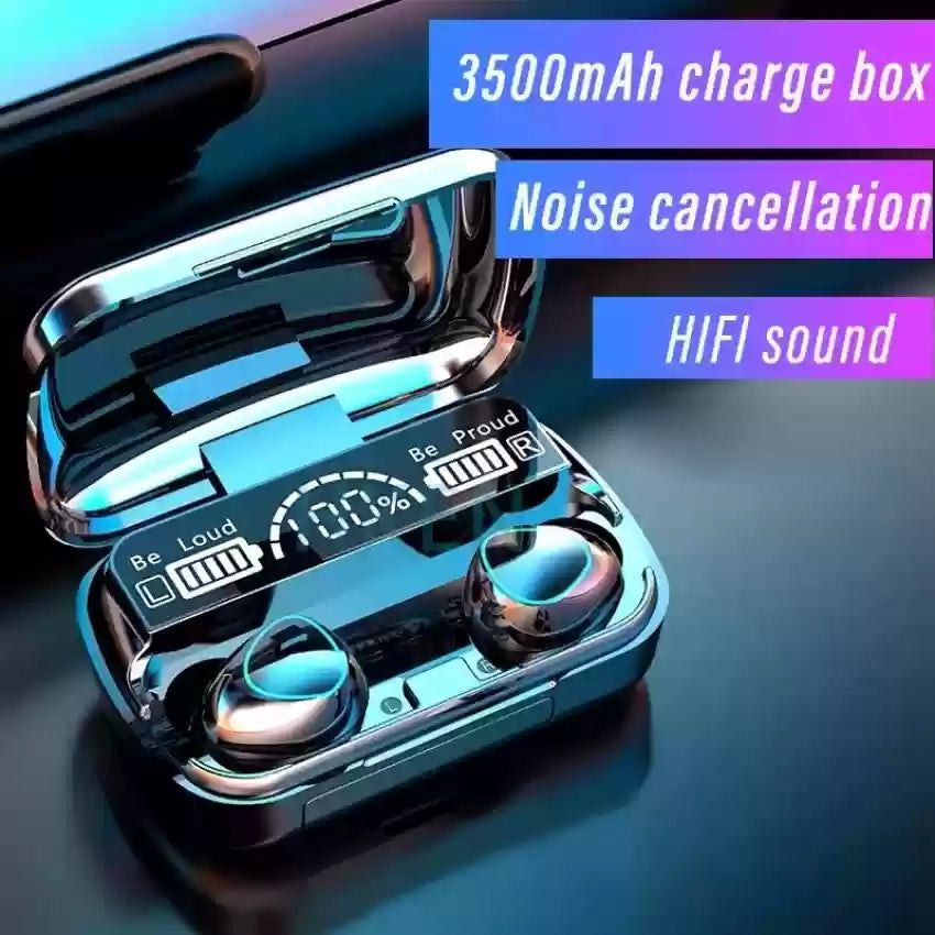 M10 Damix V 5.3 Bluetooth Wireless Earbuds with LED Display, Touch Control, and Long Battery Life Smart wireless earbuds headset