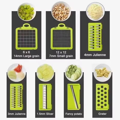 16-in-1 Mandoline Slicer & Vegetable Chopper | Multifunctional Food Cutter & Grater Fast slicing, chopping, shredding