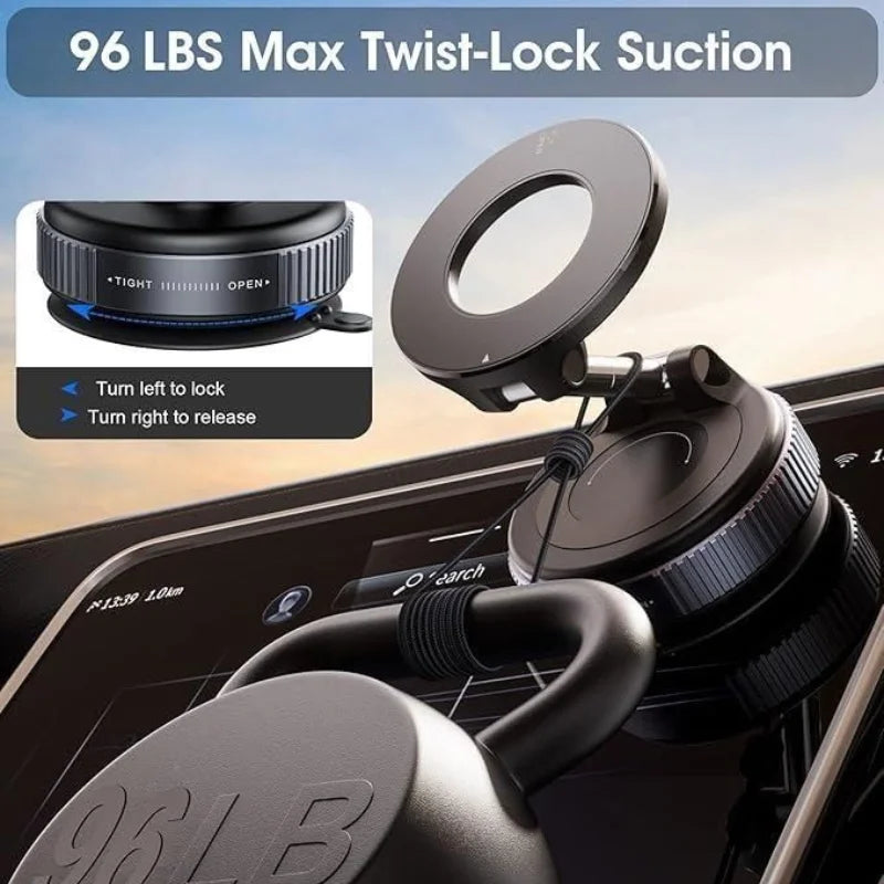 Foldable Magnetic Car Phone Holder | 360° Rotating Suction Mount, Universal Universal foldable phone holder
