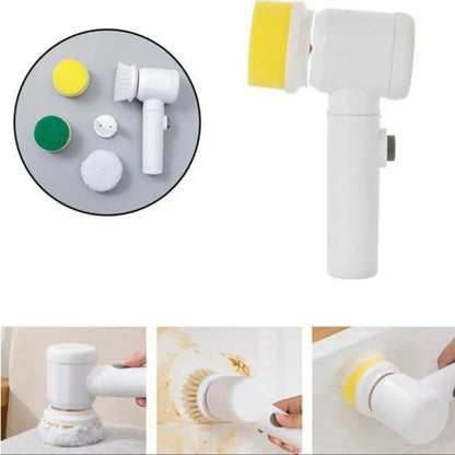 5-in-1 Rechargeable Magic Brush | Handheld Electric Scrubber | 360° Rotating with 3 Replaceable Multipurpose Brush Heads Multipurpose Magic Brush
