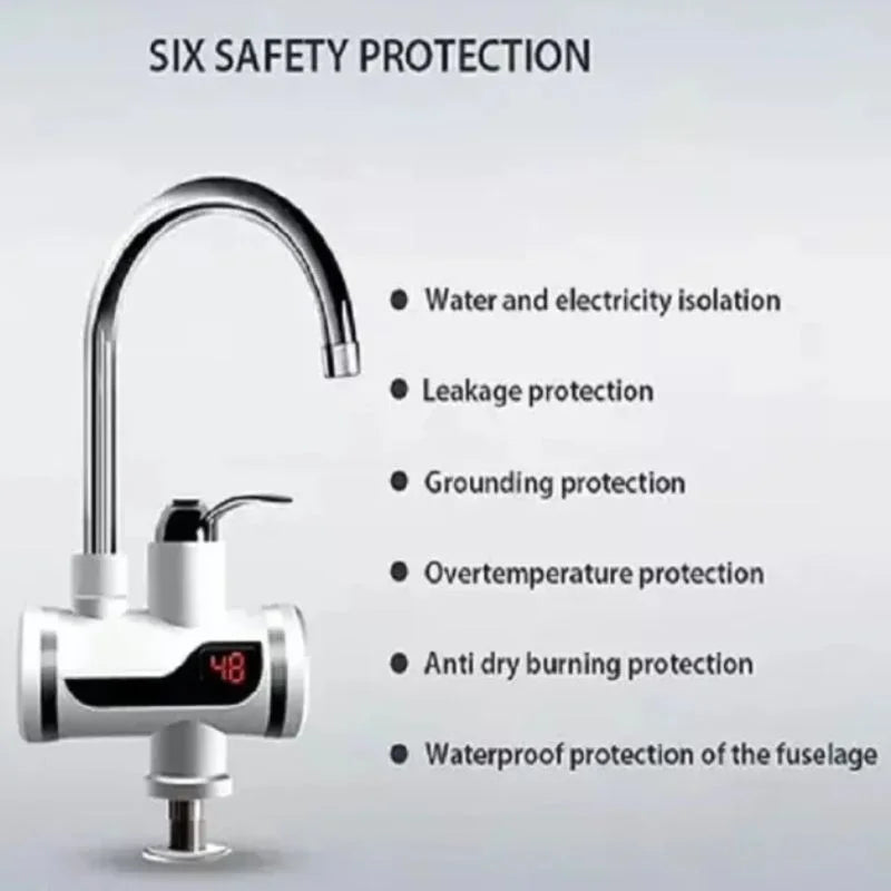 Electric Instant Heating Faucet | Digital Temperature Display | Plastic handle | Kitchen & Bathroom Hot Water Tap Electric Instant Heating Faucet | Plastic Handle