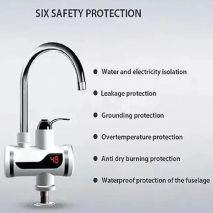Electric Instant Heating Faucet | Digital Temperature Display | Plastic handle | Kitchen & Bathroom Hot Water Tap Electric Instant Heating Faucet | Plastic Handle