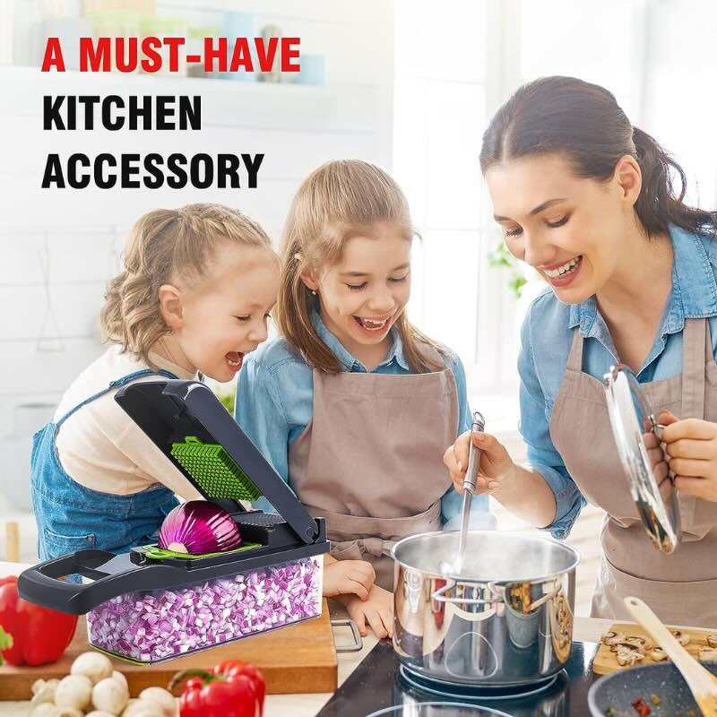 16-in-1 Mandoline Slicer & Vegetable Chopper | Multifunctional Food Cutter & Grater Fast slicing, chopping, shredding