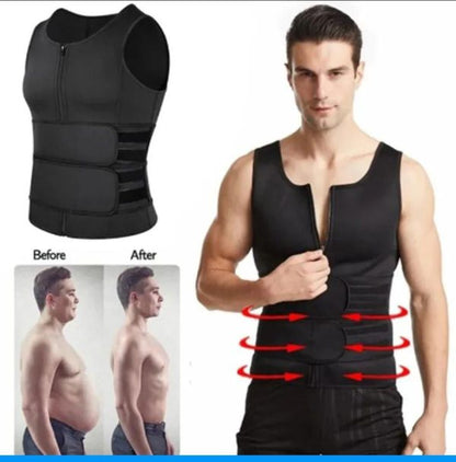 Seamless Men Body Shaper Vest Waist Trainer Slimming Vest Zipper Body Shaper & belly adjustable belt with Strap Control your Belly.. 100% Pure China weight loss Stuff