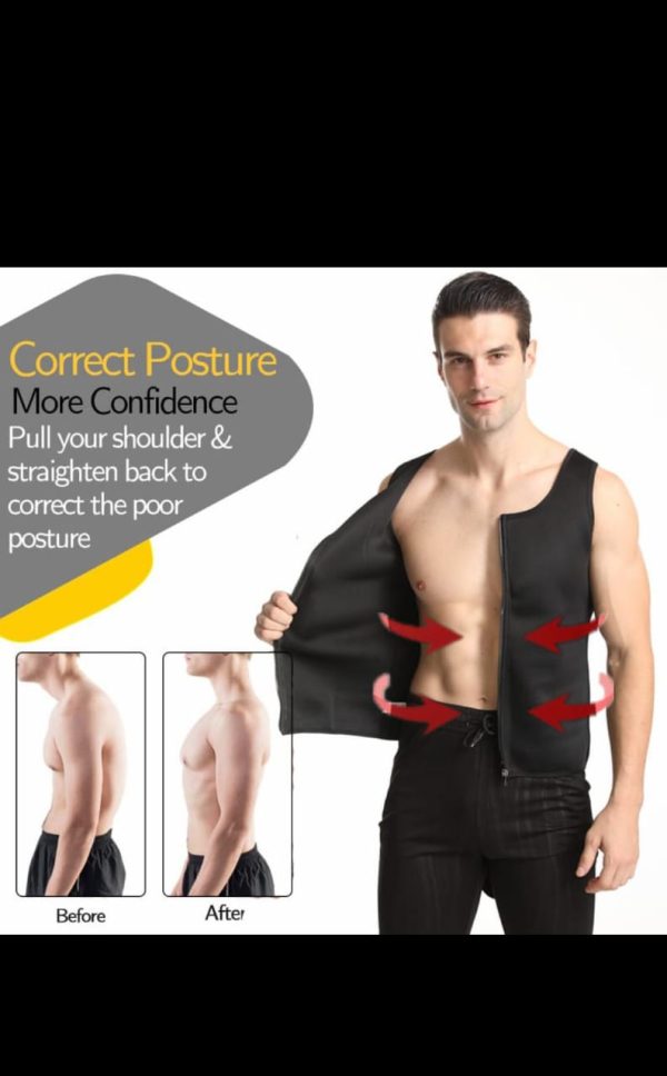Seamless Men Body Shaper Vest Waist Trainer Slimming Vest Zipper Body Shaper & belly adjustable belt with Strap Control your Belly.. 100% Pure China weight loss Stuff